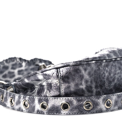 Balenciaga Metallic Agneau Arena Leopard Le Cagole Shoulder Bag XS Dark Grey 10 of 11