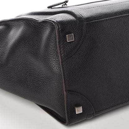 Celine Drummed Calfskin Mini Luggage Black 5 of 10