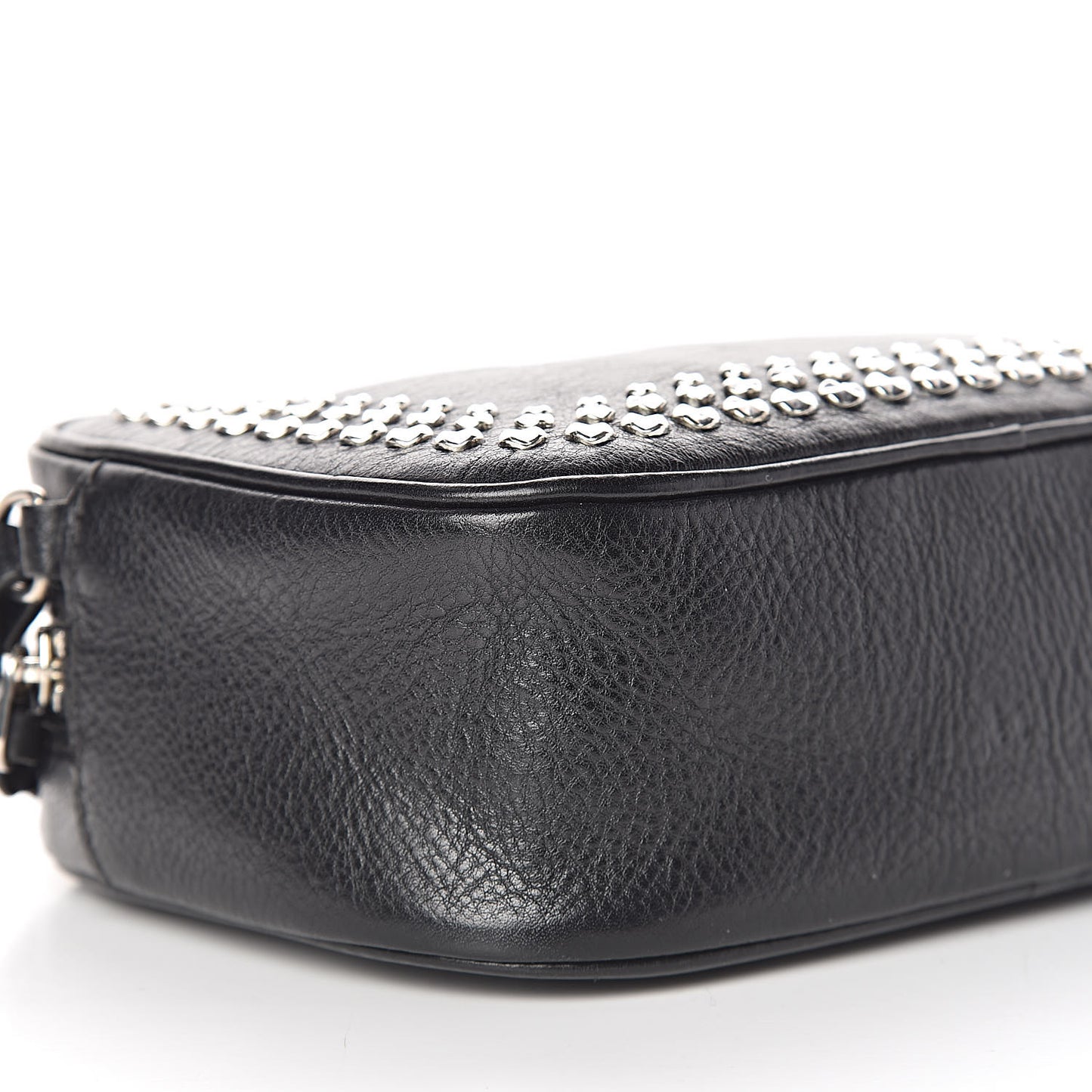 Calfskin Studded Camera Shoulder Bag Black