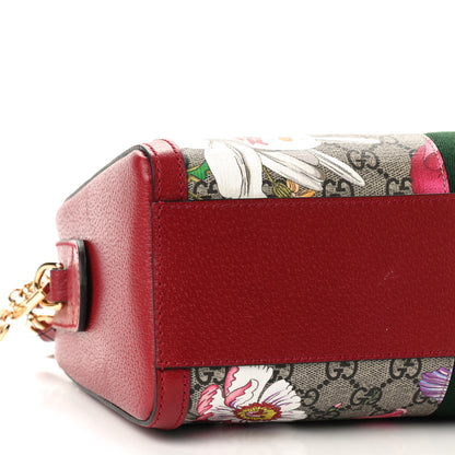 Gucci GG Supreme Monogram Flora Web Medium Ophidia Boston Red 8 of 10