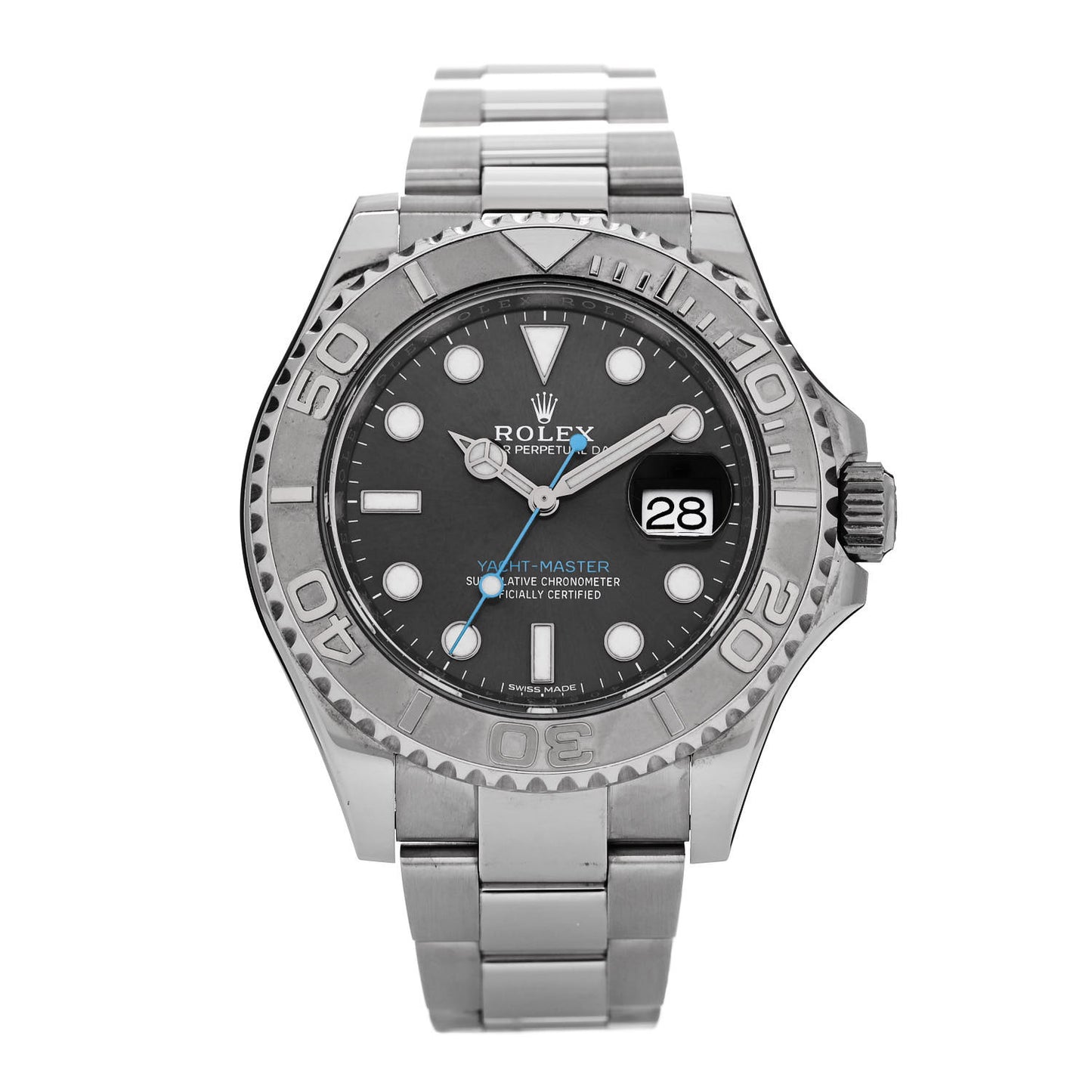 Stainless Steel Platinum 40mm Oyster Perpetual Date Yacht-Master Watch Slate 116622