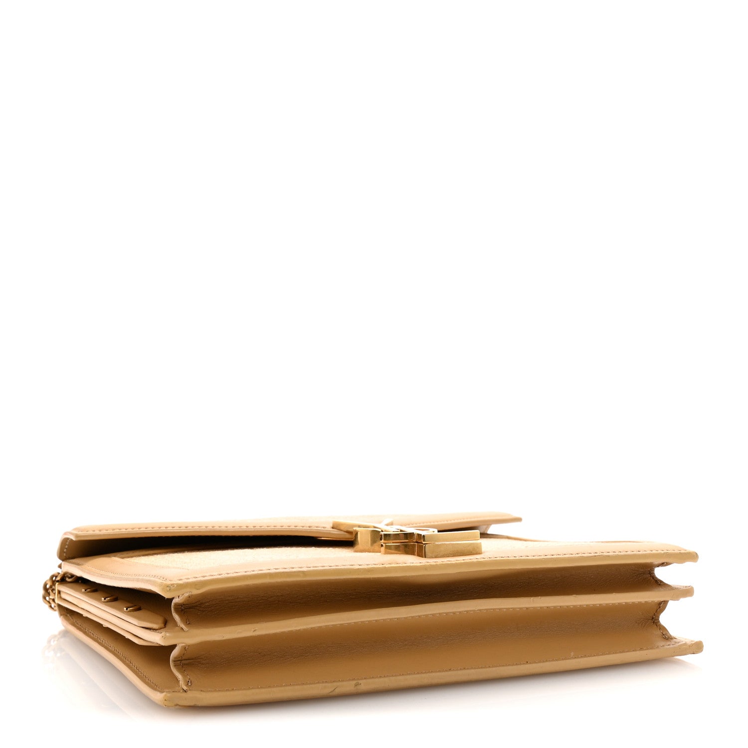 Saint Laurent Canvas Calfskin Classic Monogram Cassandra Grege Brown Gold 4 of 9