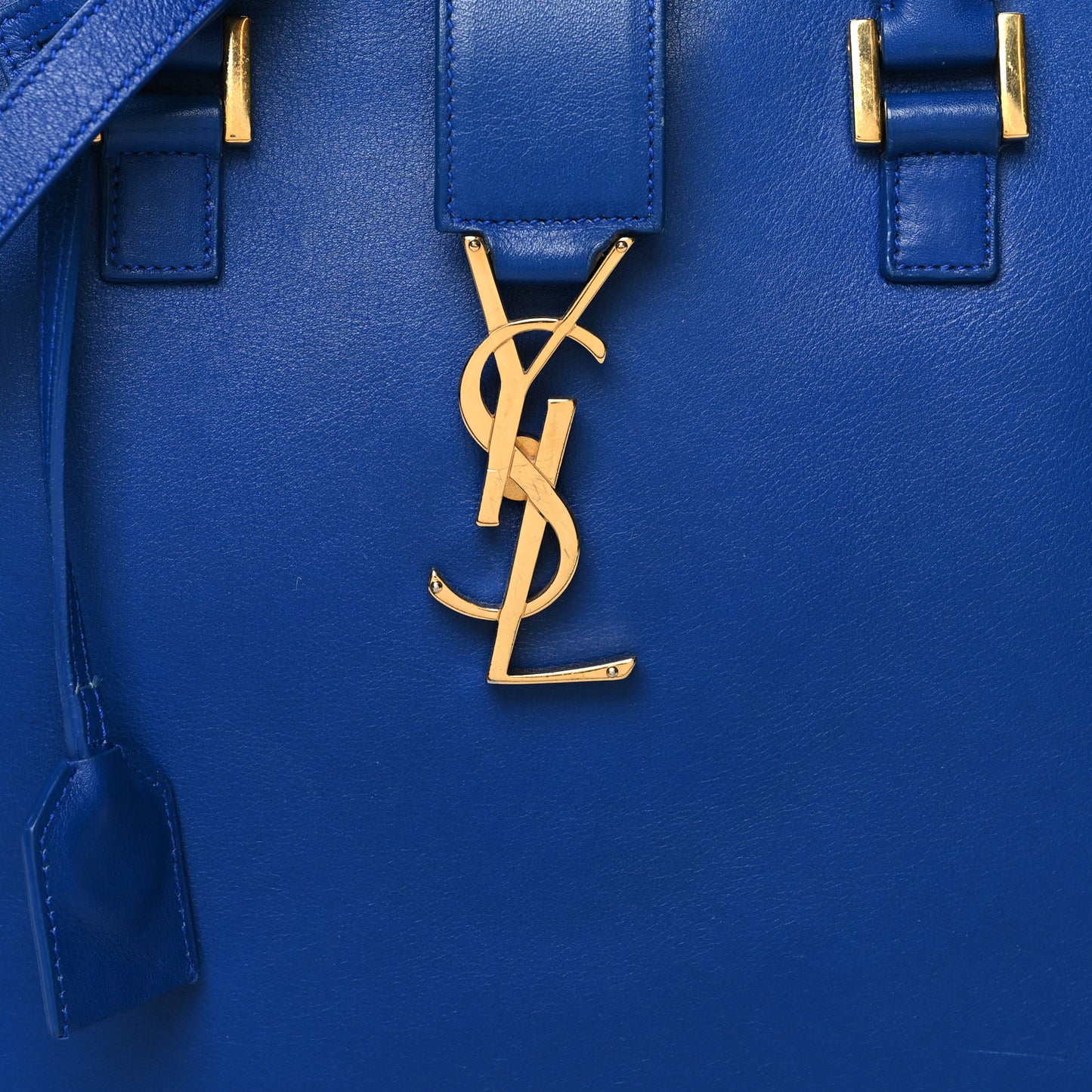 Calfskin Small Monogram Cabas Blue Majorelle