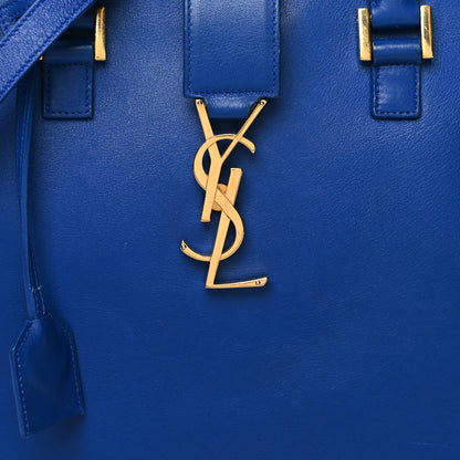Saint Laurent Calfskin Small Monogram Cabas Blue Majorelle 8 of 16
