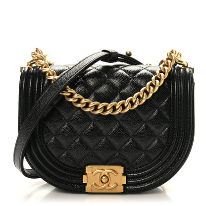 Chanel Caviar Quilted Small Boy Messenger Bag Black 1 of 9