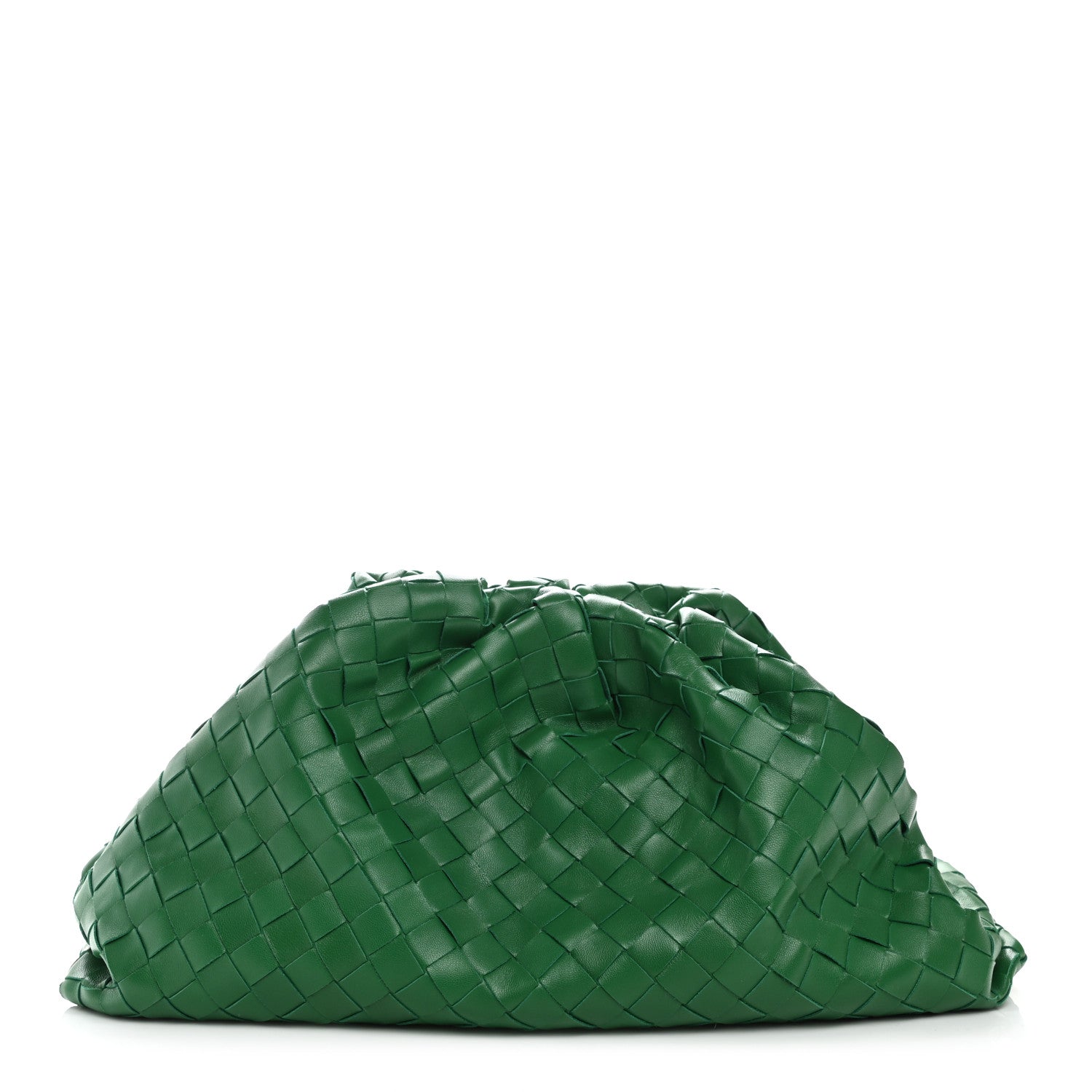 Bottega Veneta Nappa Maxi Intrecciato The Pouch Oversized Clutch Racing Green 1 of 8