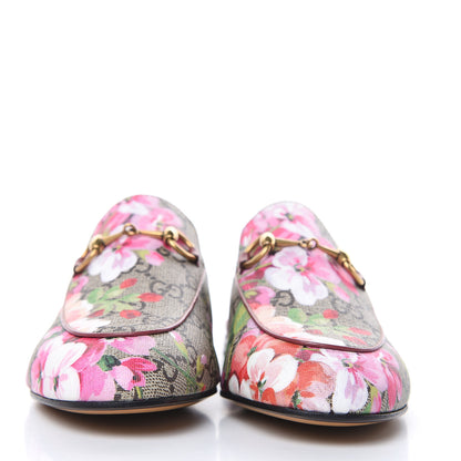 Gucci GG Supreme Monogram Blooms Womens Princetown Slippers 35 Beige Multicolor Dry Rose 2 of 8