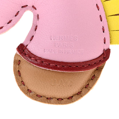 Hermes Milo Lambskin Geegee Camail Bag Charm Mauve Sylvestre Chai Lime Rouge Grenat 3 of 5