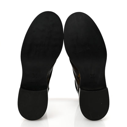 Louis Vuitton Calfskin Monogram Wonderland Flat Ranger Boots 39.5 Black 6 of 7