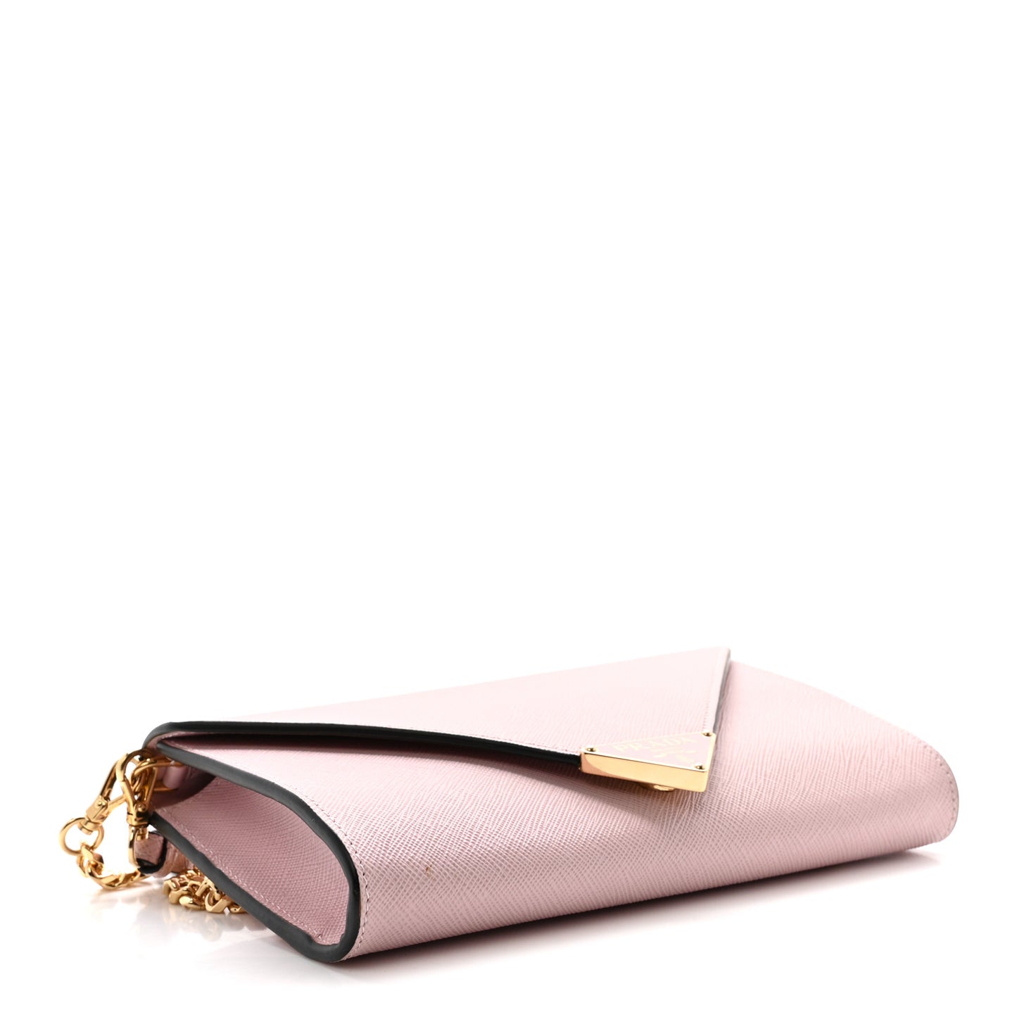 Saffiano Metal Envelope Clutch Pink