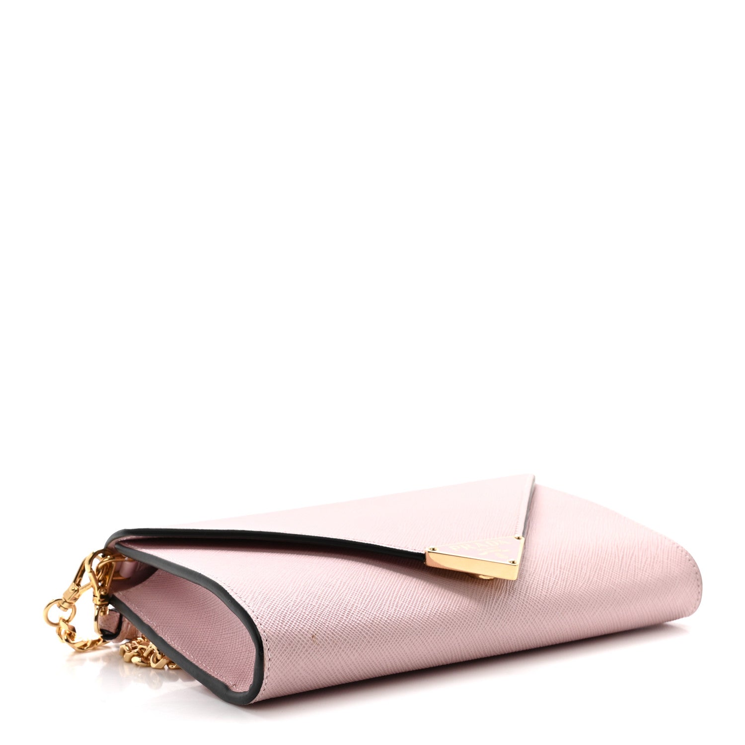 Prada Saffiano Metal Envelope Clutch Pink 4 of 10