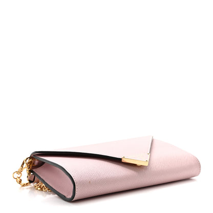 Prada Saffiano Metal Envelope Clutch Pink 4 of 10