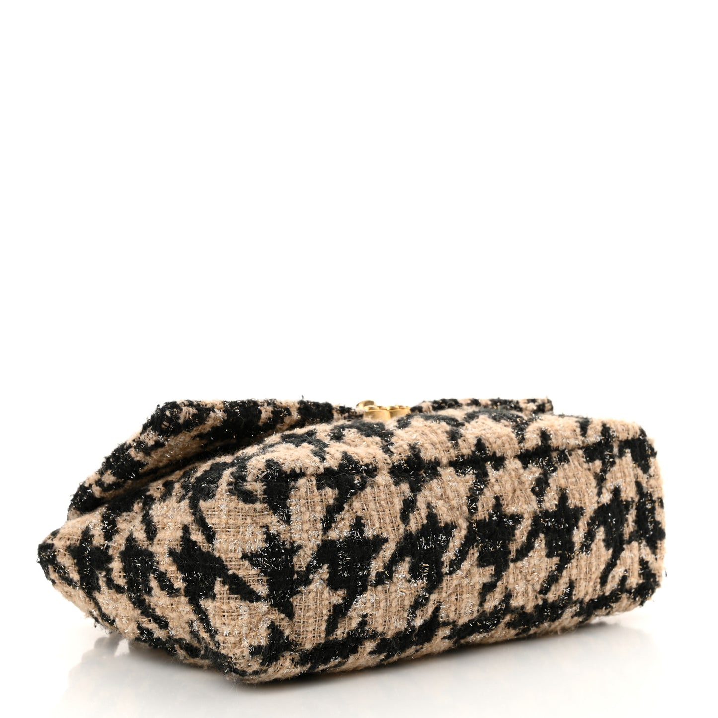 Tweed Large Chanel 19 Flap Beige Black