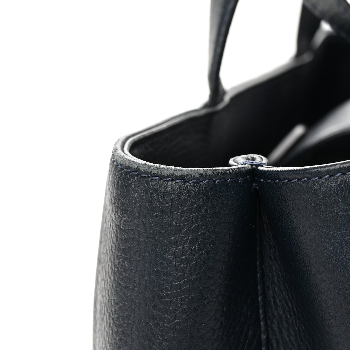 Deerskin Stitched Medium CC Shopping Tote Navy