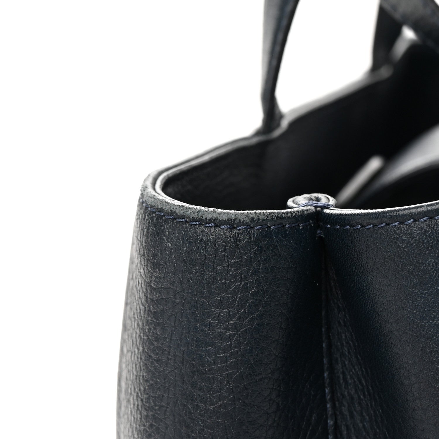 Chanel Deerskin Stitched Medium CC Shopping Tote Navy 20 of 24