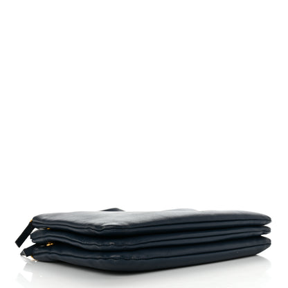 Celine Lambskin Large Trio Crossbody Bag Navy Blue 4 of 13