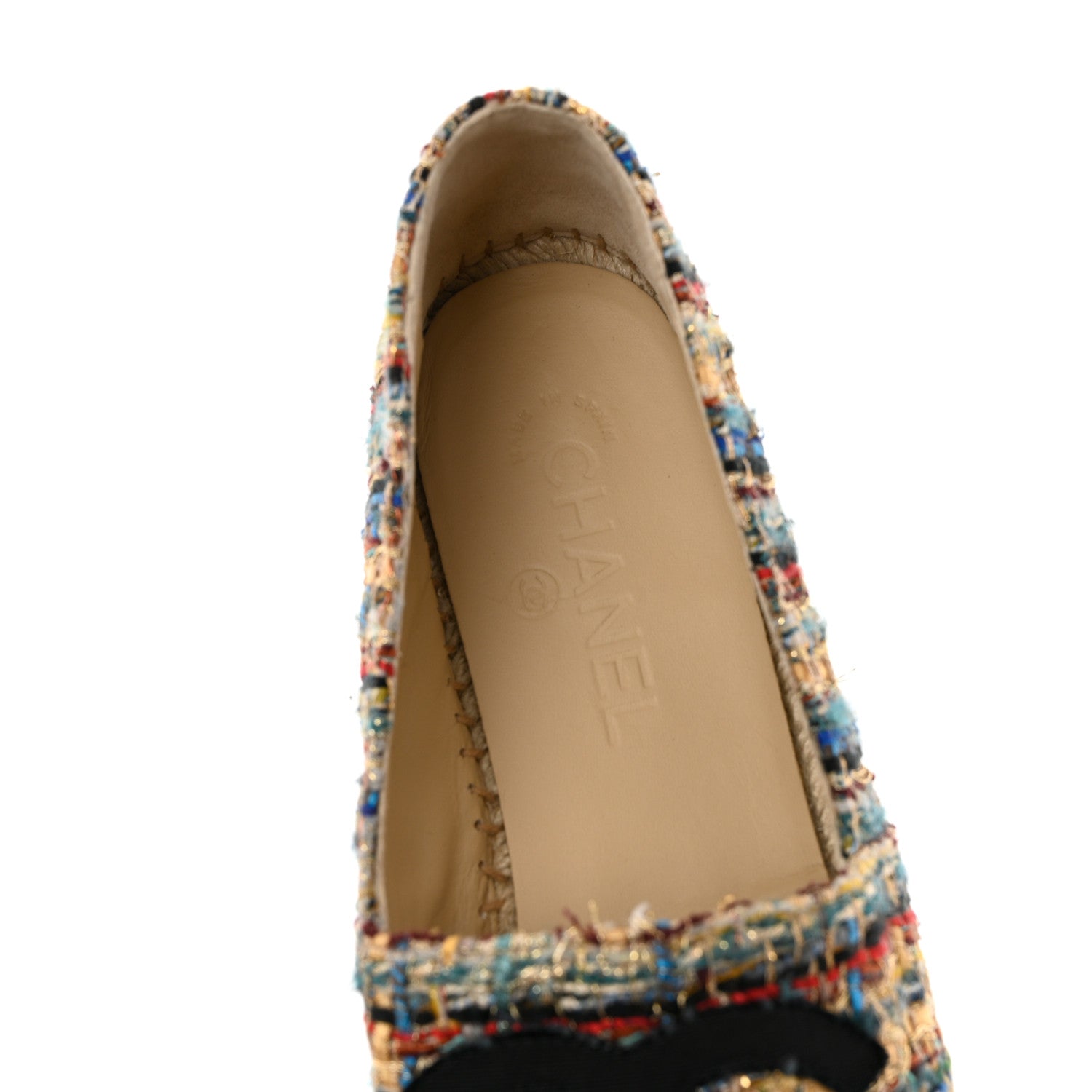 Chanel Tweed Grosgrain CC Espadrilles 41 Multicolor Black 9 of 10