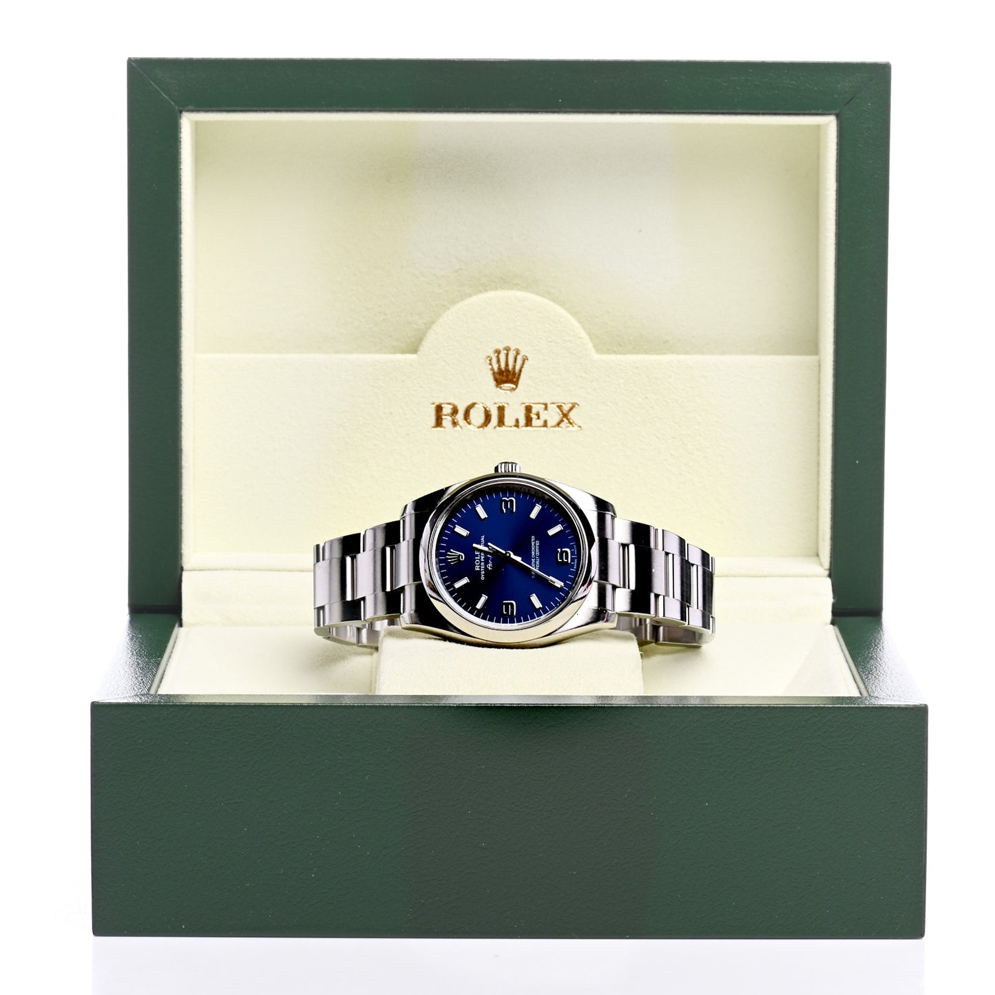 Stainless Steel 34mm Oyster Perpetual Air-King Watch Blue 114200