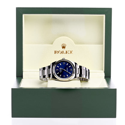 Rolex Stainless Steel 34mm Oyster Perpetual Air-King Watch Blue 114200 8 of 8