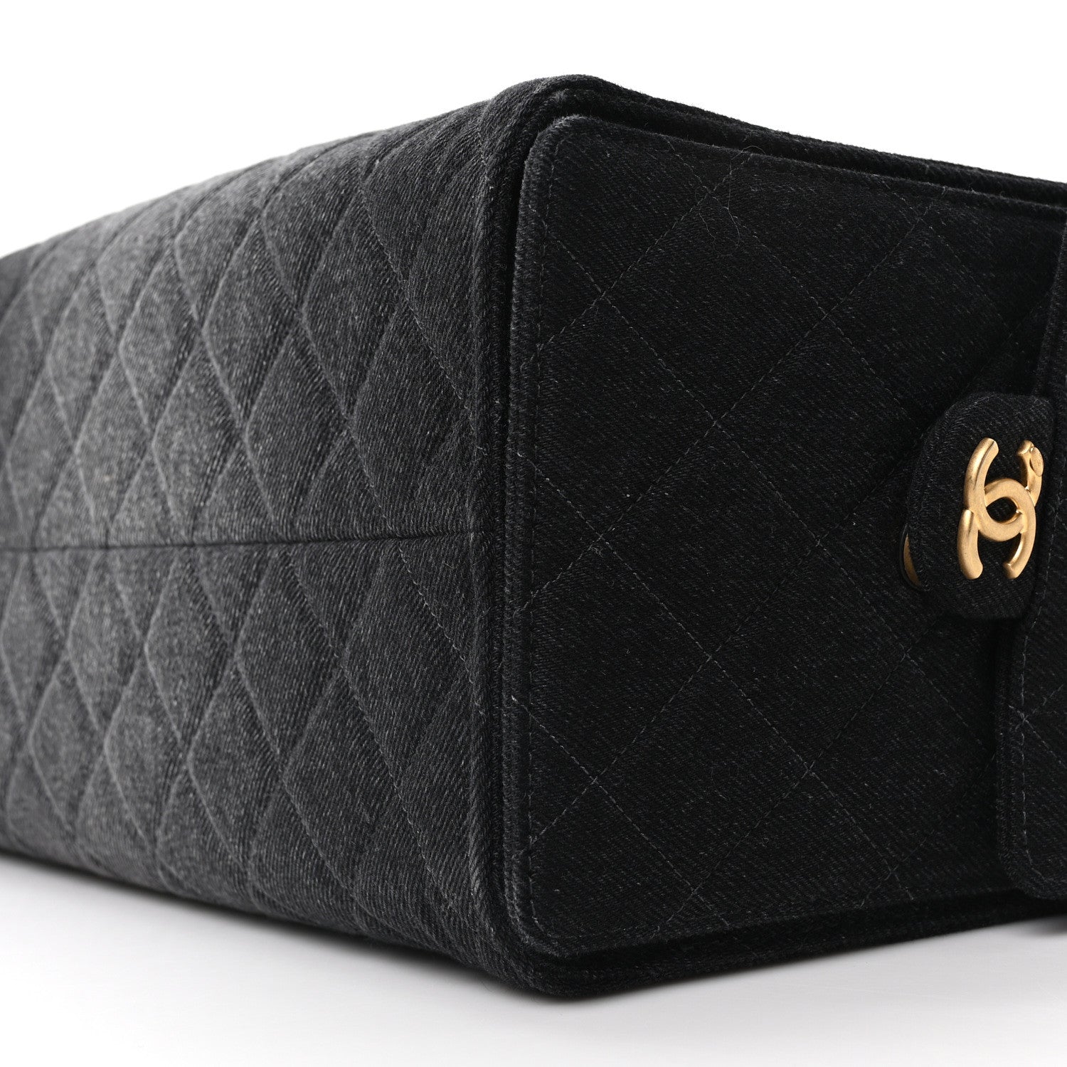 Chanel Washed Denim Quilted Medium Chanel 25 Handbag Black 11 of 11