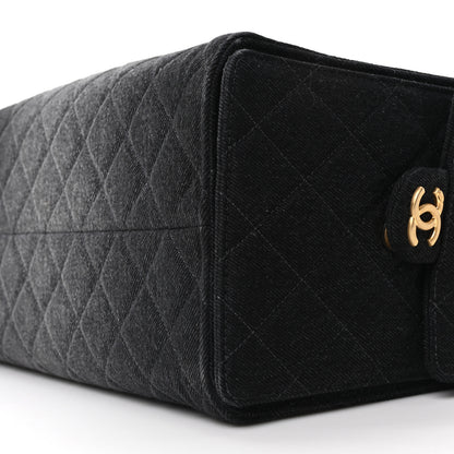 Chanel Washed Denim Quilted Medium Chanel 25 Handbag Black 11 of 11