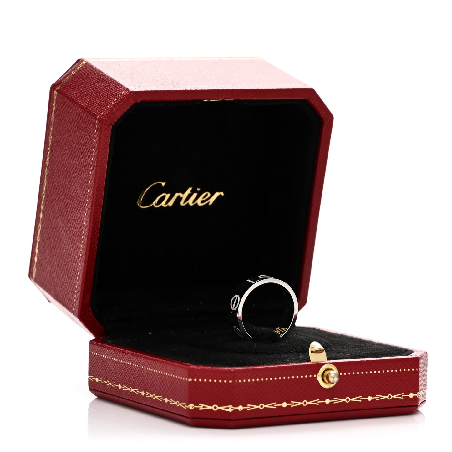 18K White Gold 5.5mm Engraved LOVE Ring 51 5.75