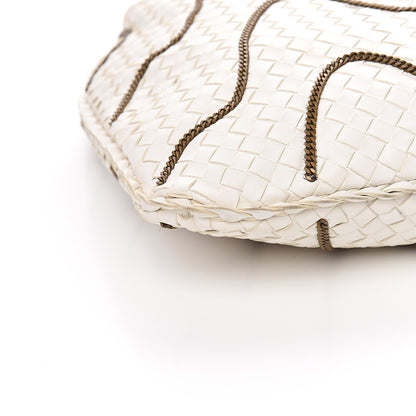 Bottega Veneta Nappa Intrecciato Medium Veneta Chain Hobo White 8 of 10
