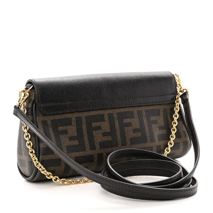 Fendi Zucca Spalmati Vitello Elite Flap Crossbody Bag Tobacco Marrone 3 of 9