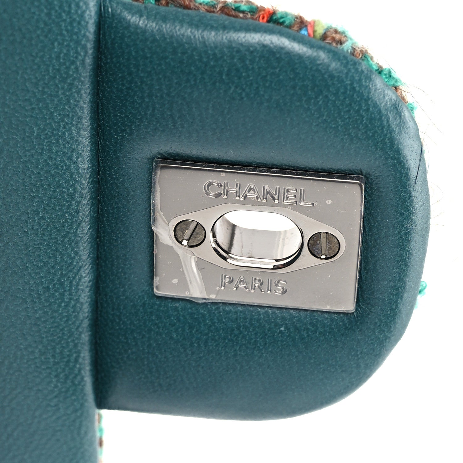 Chanel Tweed Quilted Mini Rectangular Flap Green 6 of 10