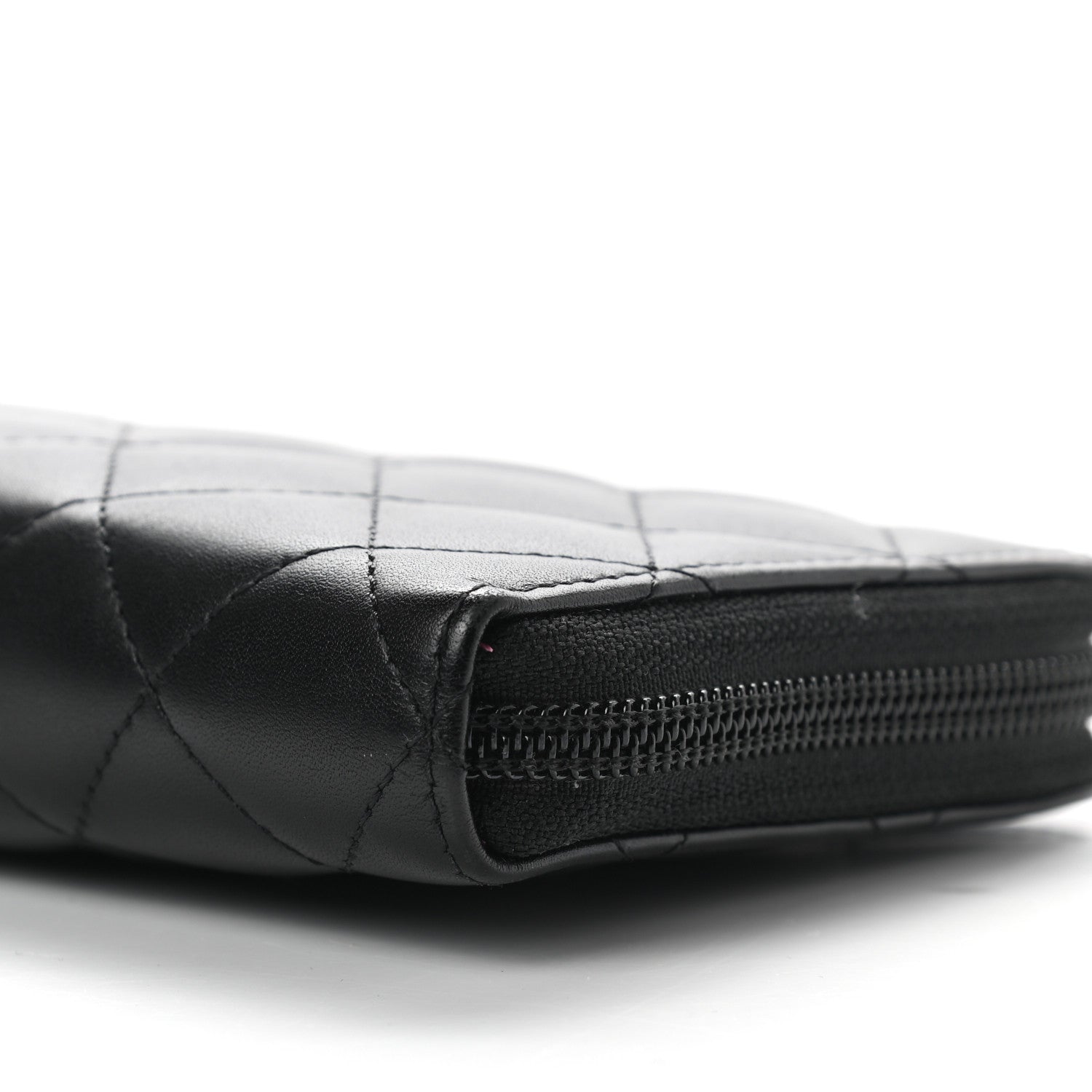 Chanel Calfskin Quilted Cambon Large Gusset Zip Around Wallet Black 10 of 10