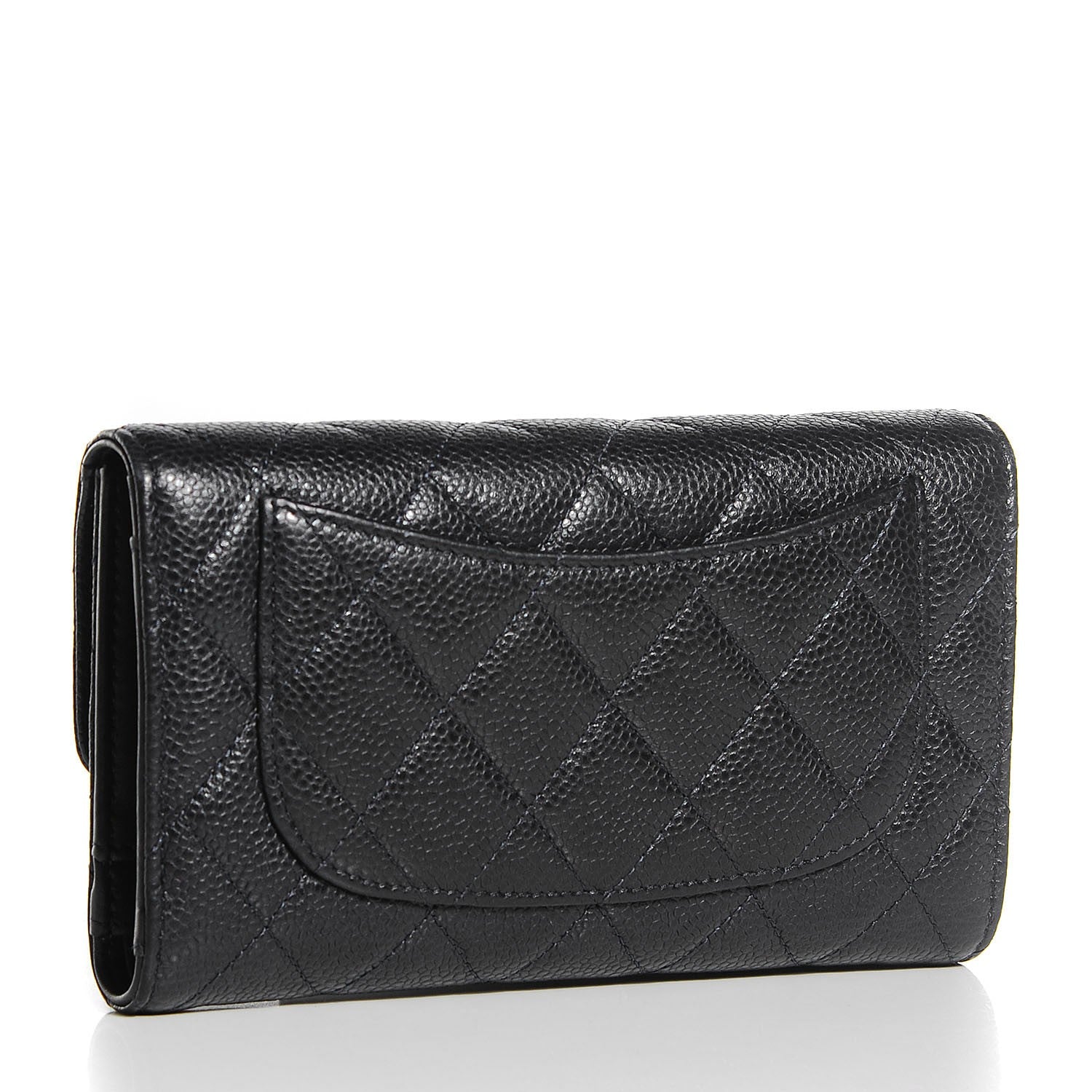 Chanel Caviar Quilted Large Flap Wallet Navy 3 of 7