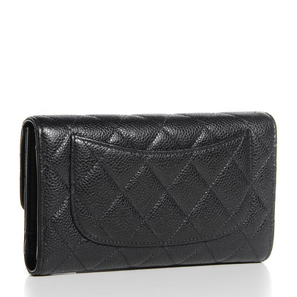 Chanel Caviar Quilted Large Flap Wallet Navy 3 of 7