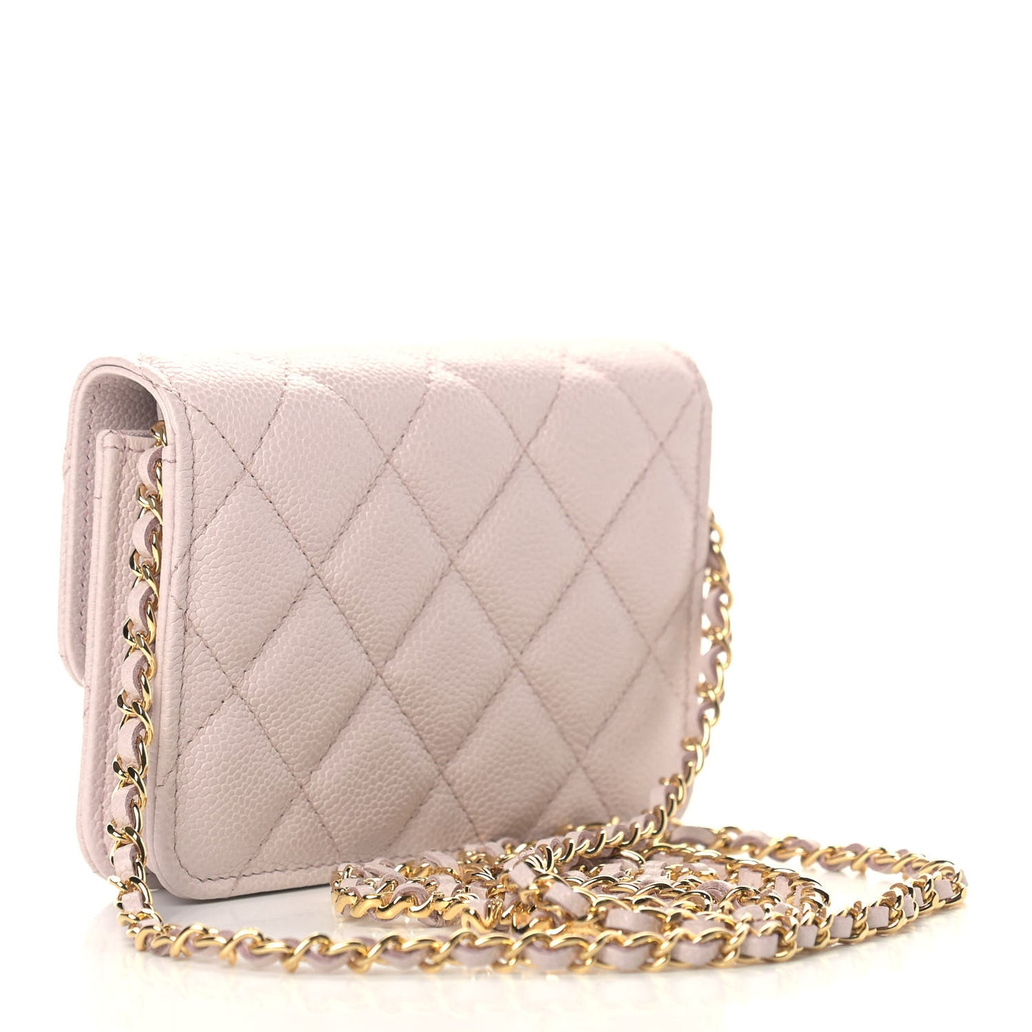Caviar Quilted Miss Coco Clutch With Chain Light Purple
