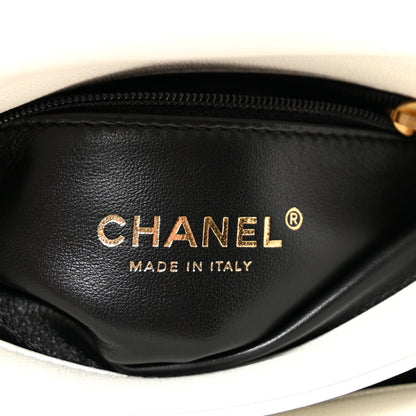 Chanel Lambskin Quilted Small CC Crystal Logo Chain Flap White 6 of 11