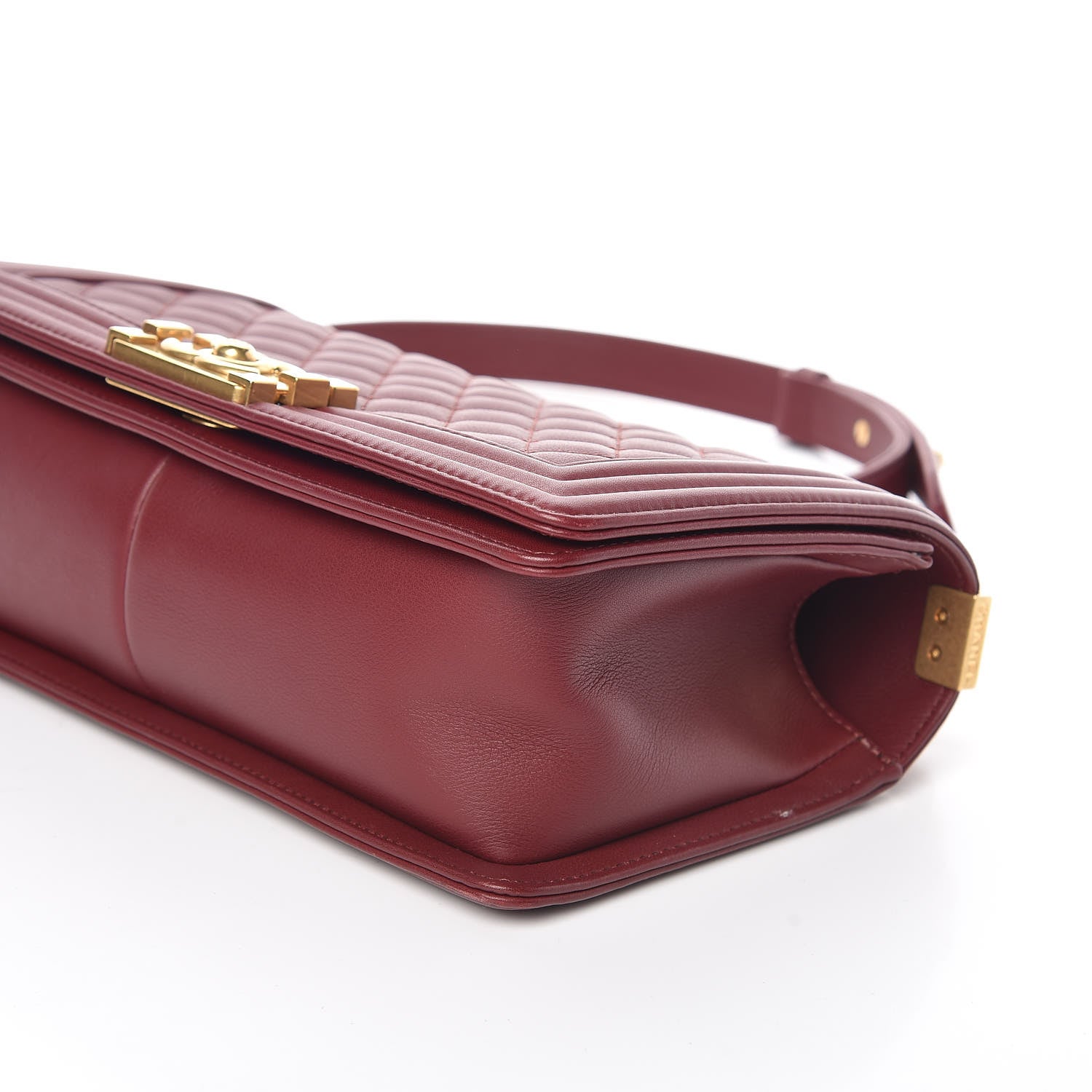 Chanel Calfskin Quilted Medium Boy Flap Burgundy 11 of 13