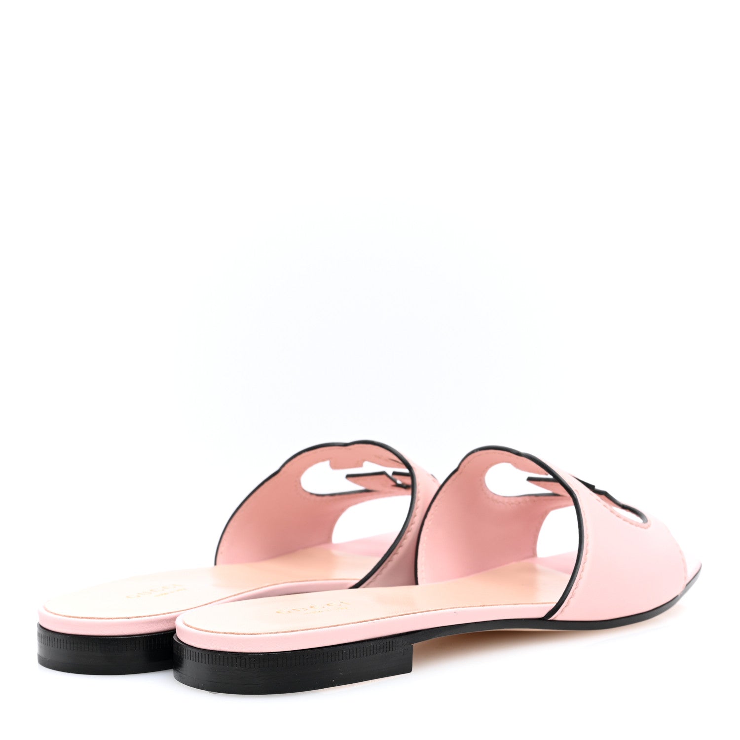 Gucci Cosmos Softy Calfskin Interlocking G Cut Out Slide Sandals 40 Pastel Pink 4 of 7