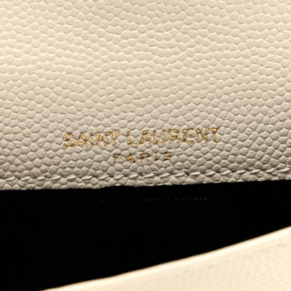 Saint Laurent Grain De Poudre Uptown Monogram Card Case Crema Soft 5 of 6