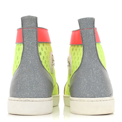 Christian Louboutin Mens Louis Spikes Orlato Flat Glit Sneakers 46 Sun Fluo 4 of 11