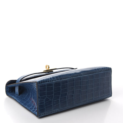 Hermes Shiny Alligator Kelly Pochette Mykonos 5 of 31