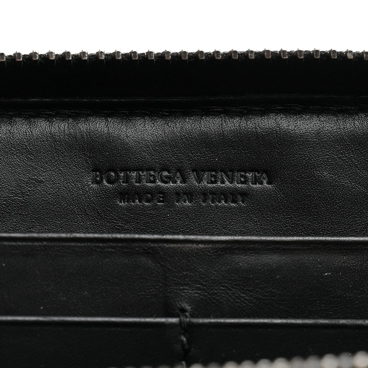 Nappa Intrecciato Zip Around Wallet Black