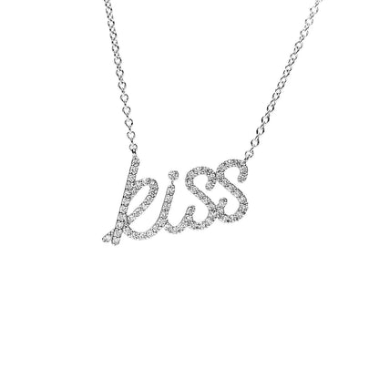Tiffany 18K White Gold Diamond Small Paloma's Graffiti Kiss Pendant Necklace 4 of 6