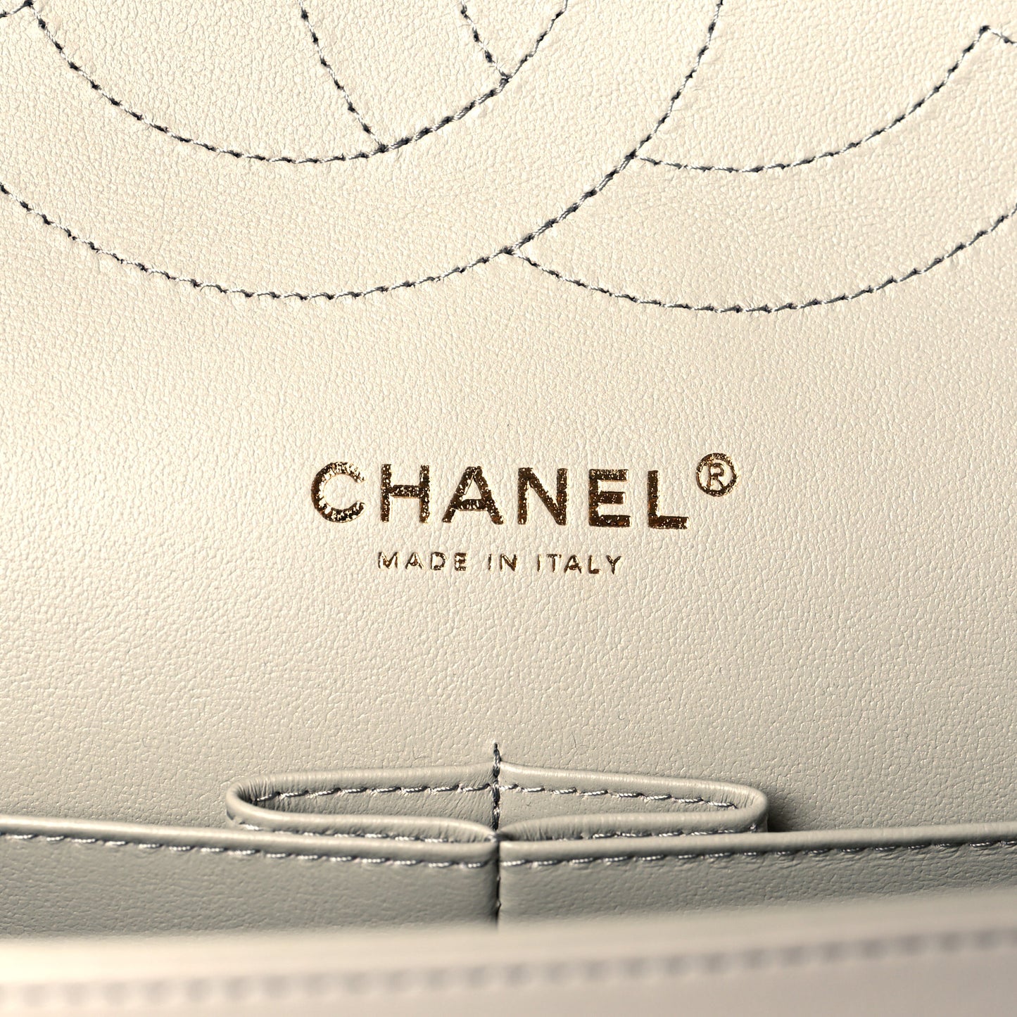 Lambskin Quilted Jumbo Double Flap Grey