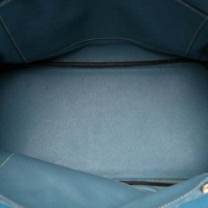 Hermes Taurillon Clemence BIRKIN 35 Blue Jean 5 of 17