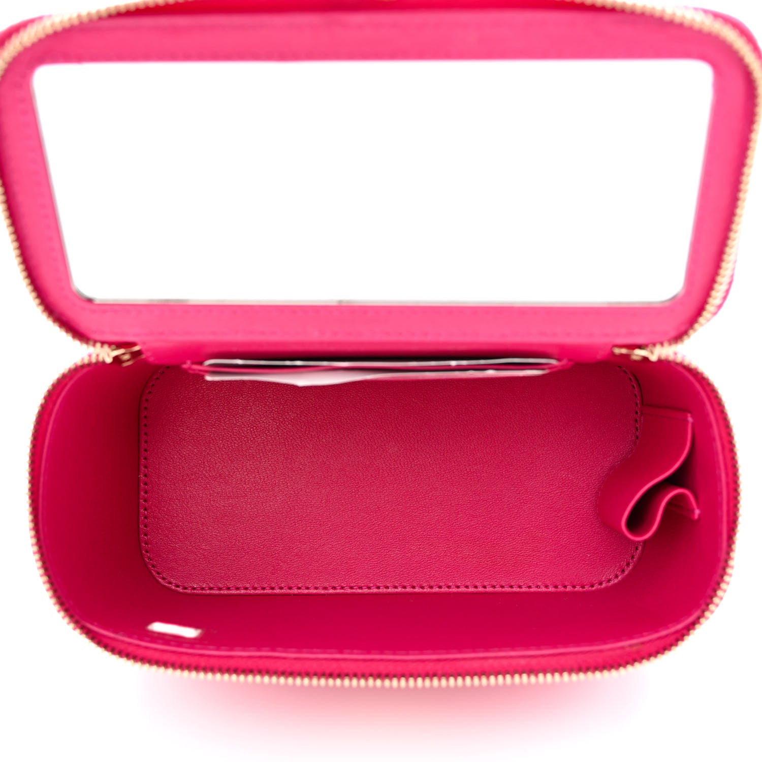 Chanel Lambskin Quilted Small Top Handle Vanity Case With Chain Dark Pink 4 of 11