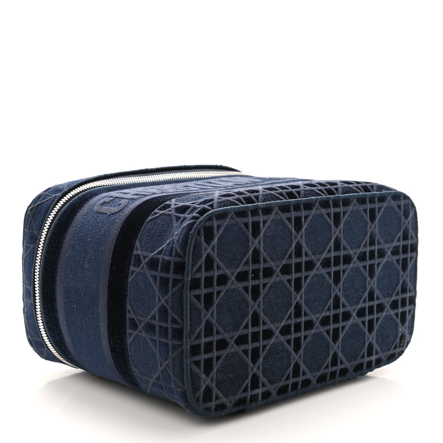 Velvet Cannage Diortravel Vanity Case Blue