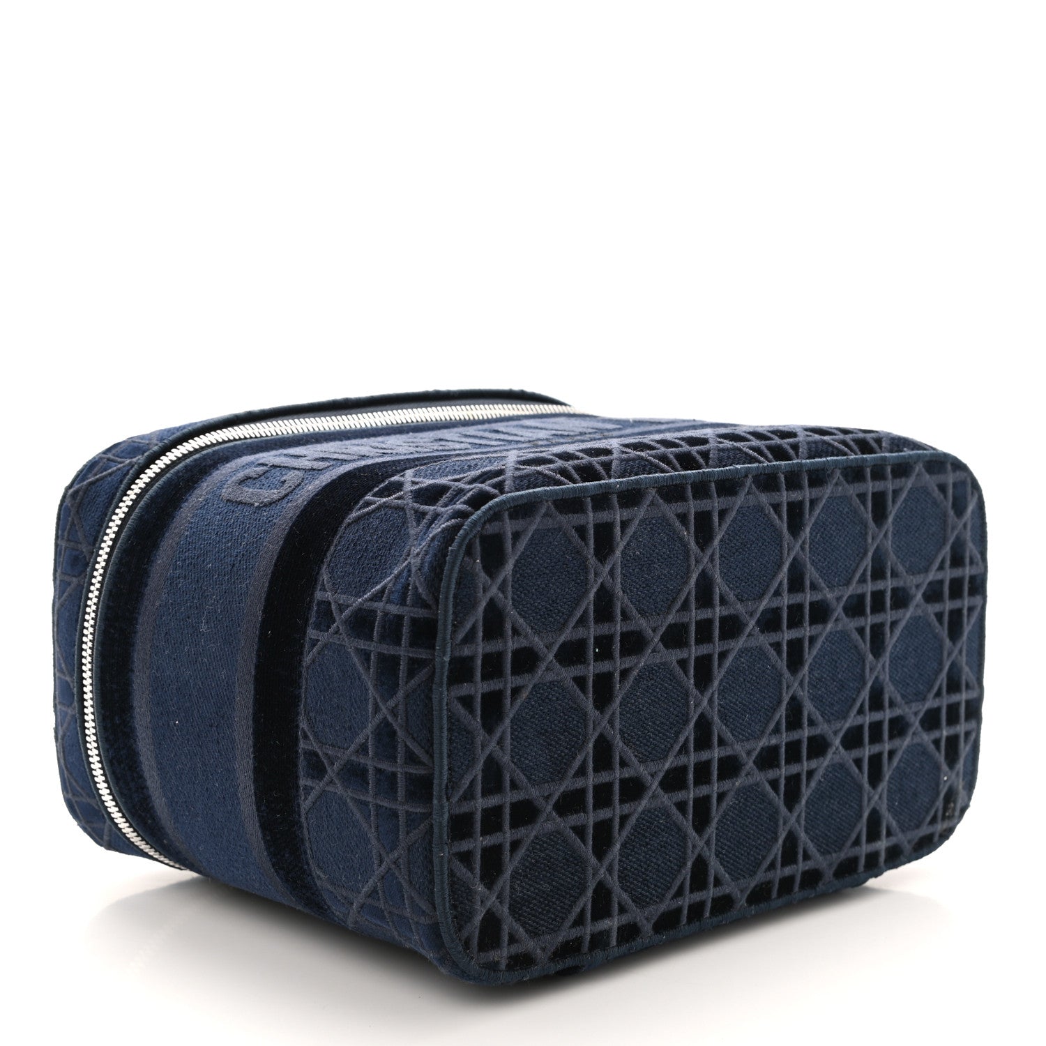 Christian Dior Velvet Cannage Diortravel Vanity Case Blue 3 of 7