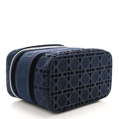 Christian Dior Velvet Cannage Diortravel Vanity Case Blue 3 of 7