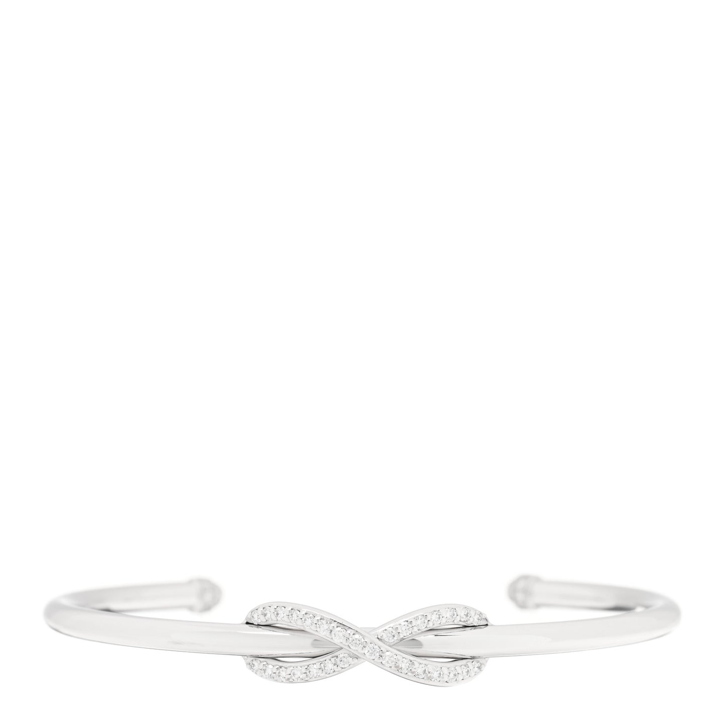 18K White Gold Diamond Infinity Cuff Bracelet