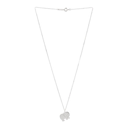 Tiffany Sterling Silver Elephant Never Forgets Pendant Necklace 3 of 7
