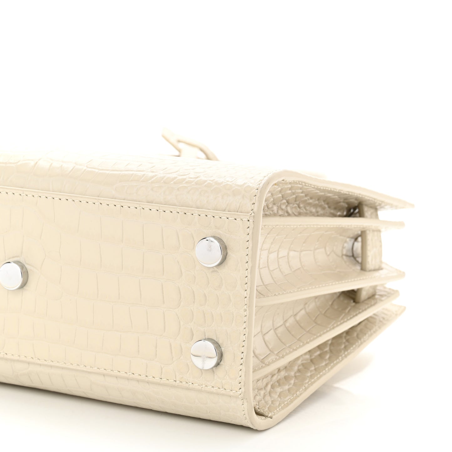 Calfskin Crocodile Embossed Nano Sac De Jour Crema Soft